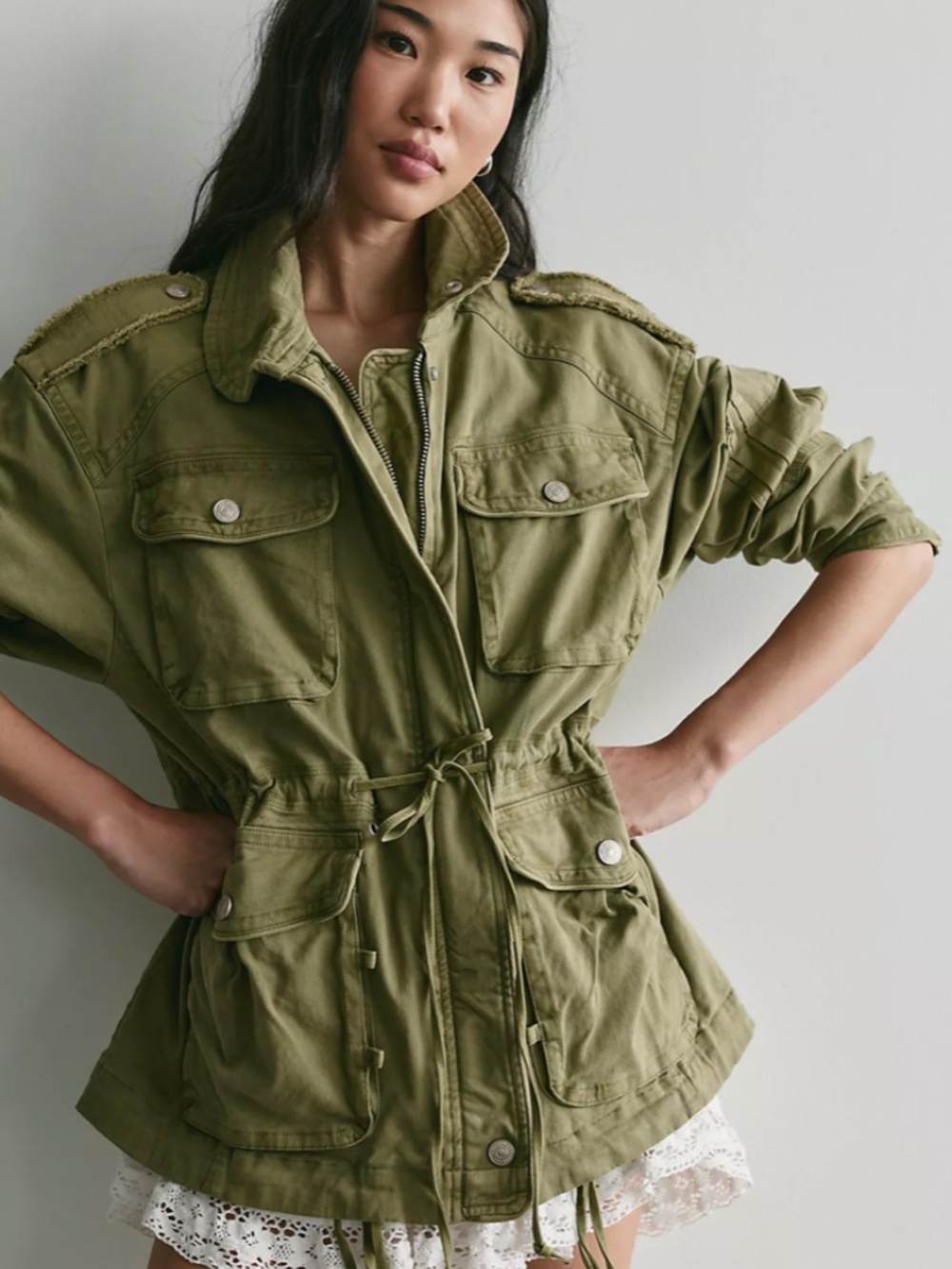 free people green utility jacket - Picture 4 of 9